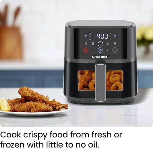 Chefman 4 QT Air Fryer – Quick & Easy Meals, Hi-Fry Technology, Touch Controls - Grey  
Chefman 4 QT Air Fryer – Extra C