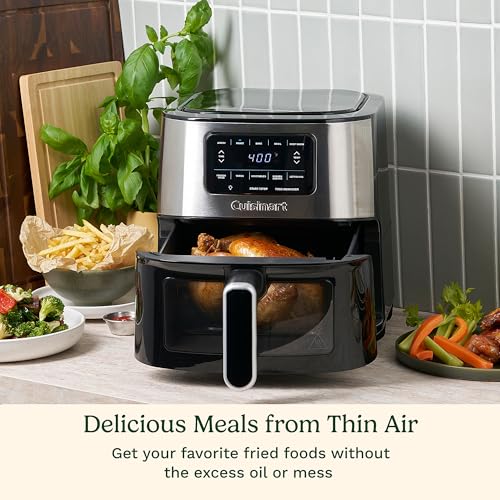 Cuisinart AIR-200 6-Qt Stainless Steel Air Fryer Oven for Kitchen Dishwasher-Safe Parts & Quick & Easy Cooking | Perfect
