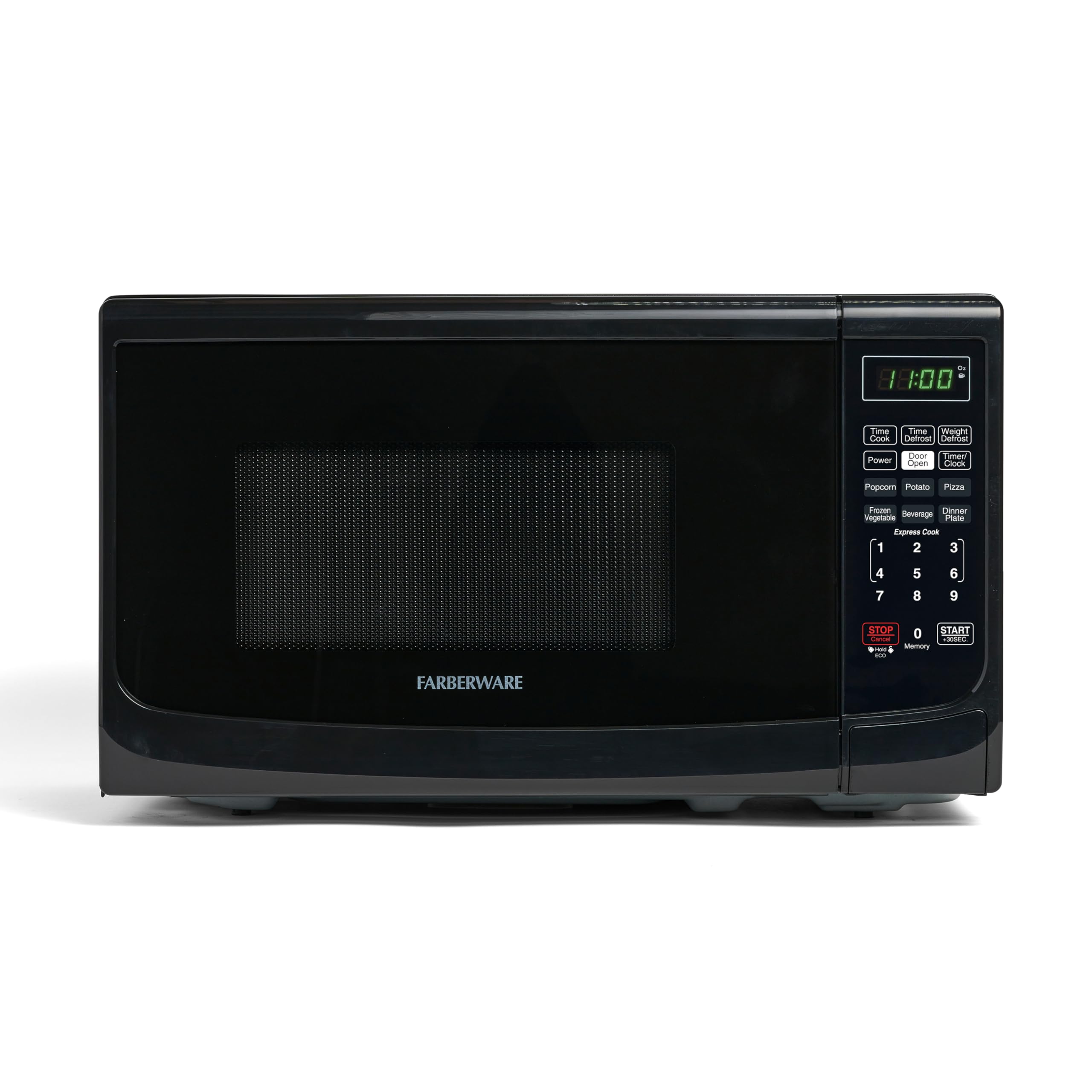 Farberware Countertop Microwave 700 Watts for Apartments and Dorms - Easy Clean Grey Interior and Child Lock - Best Sell