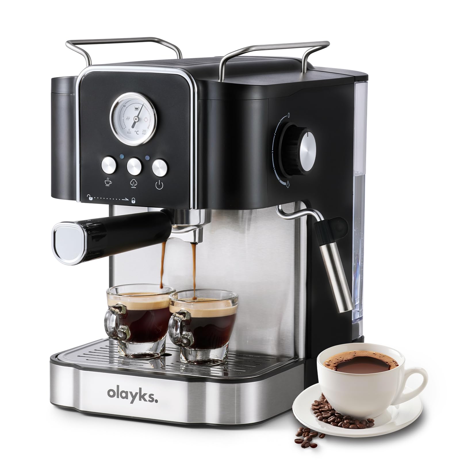 Professional Espresso Machine 20 Bar for Latte and Cappuccino with Milk Frother Steam Wand