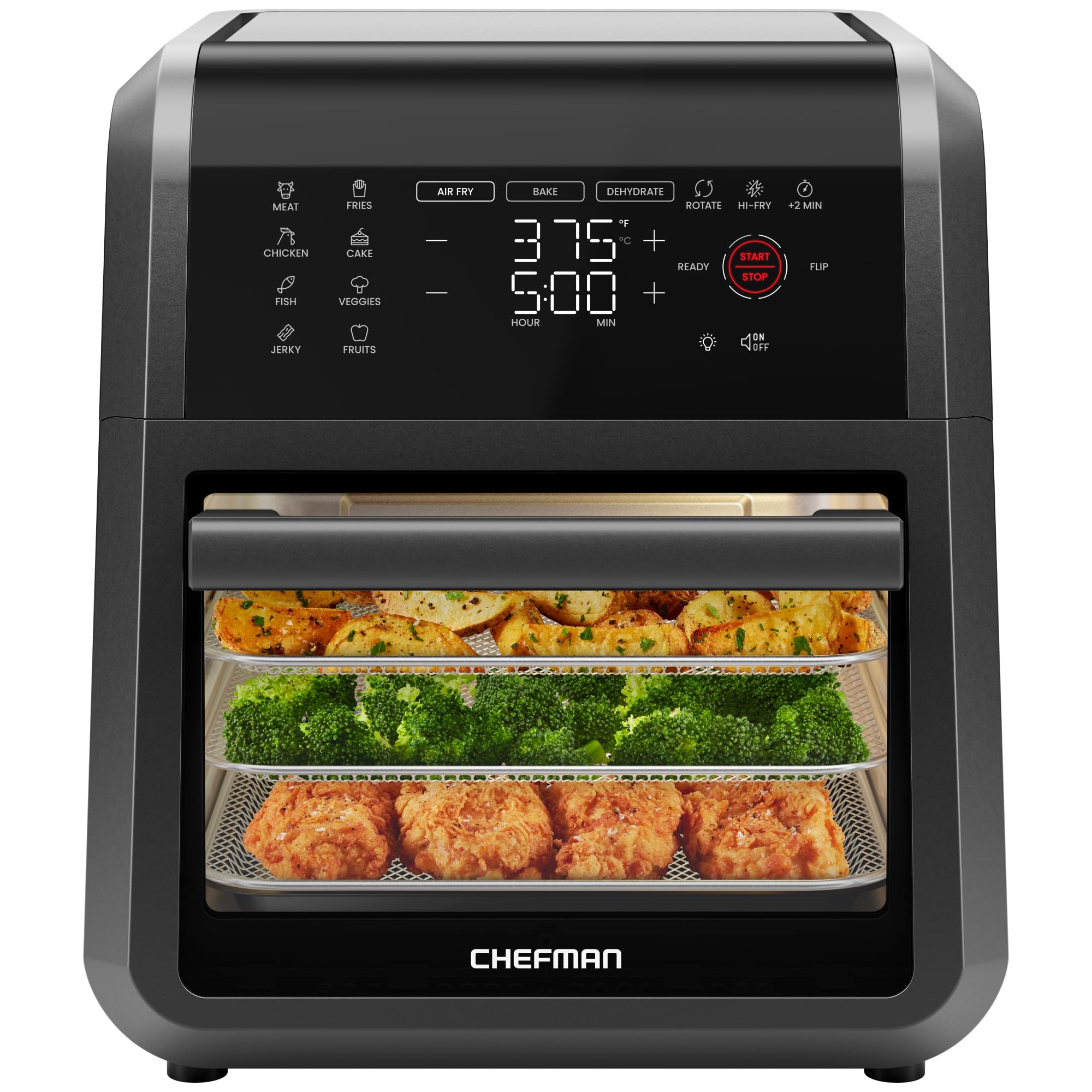 Chefman 12-Quart 6-in-1 Air Fryer Oven Bestseller for Family Size with Digital Timer and Touchscreen Features